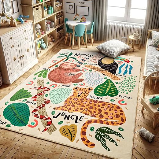 Transform Your Child's Space with the Abstract Jungle Rug! 1 Transform Your Child's Space with the Abstract Jungle Rug!